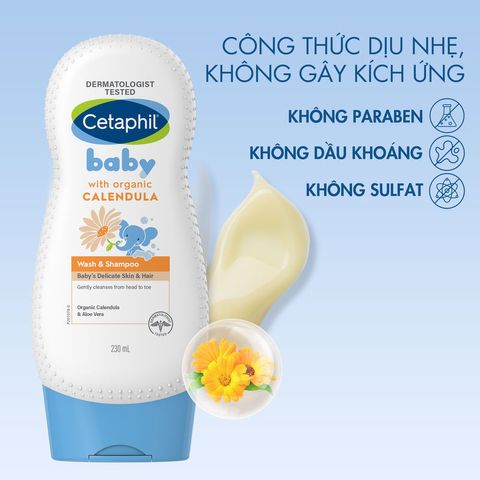 Sữa Tắm Gội Cetaphil Cho Bé  Chiết Xuất Hoa Cúc