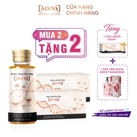 2 Nước Uống Làm Đẹp Collagen ADIVA Tặng 1 Collagen + 1 Sữa Tắm