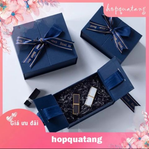 Hộp đựng quà tặng hộp đựng son mỹ phẩm hộp cứng có nơ