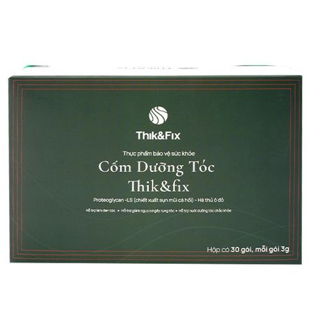 Cốm Uống Dưỡng Tóc THIK&FIX - Bổ Huyết, Hỗ Trợ Làm Đen Tóc, Giúp Tóc Bồng Bềnh, Chắc Khỏe, Giảm Gãy Rụng, 30 Gói