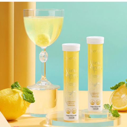 Viên sủi hỗ trợ giảm cân & giúp trắng da Crystal hộp 18 viên