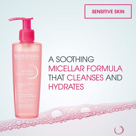 Gel Rửa Mặt Tạo Bọt Bioderma Sensibio 200mL - Sữa Rửa Mặt Cho Da Nhạy Cảm, Làm Sạch Dịu Nhẹ, Dưỡng Ẩm Tự Nhiên