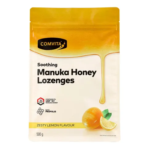 Kẹo ngậm mật ong vị chanh Comvita Manuka Honey Lozenges 500g