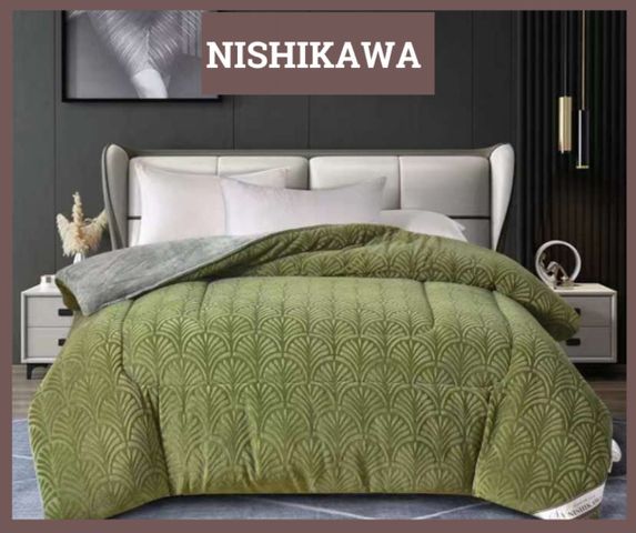 Chăn lông cừu Nishikawa Nhật Bản màu gam màu xanh chanh 73748