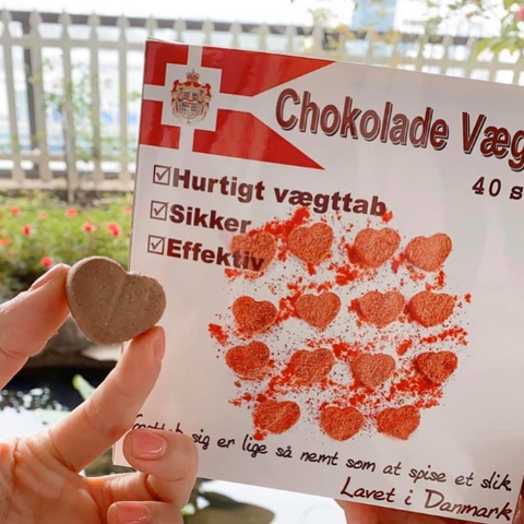 Kẹo Socola Giảm Cân Chính Hãng Đan Mạch Chokolade Vaegttab hộp 40 viên