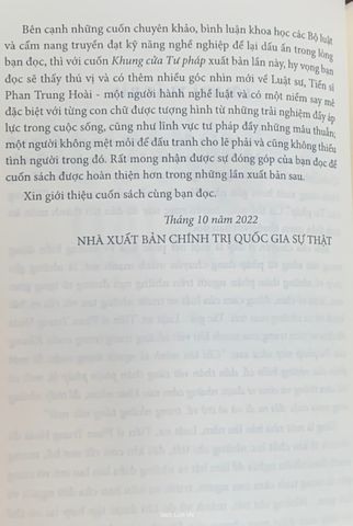 Sách - Khung Cửa Tư Pháp - Ls. Phan Trung Hoài