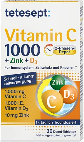 Viên Uống Vitamin C 1000 + Kẽm + D3 Hỗ Trợ Tăng Đề Kháng