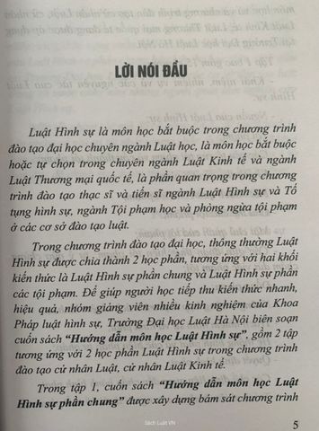 Hướng dẫn môn học Luật hình sự - Tập 1 (phần chung)