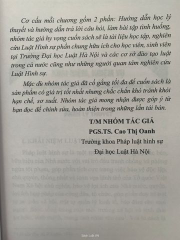 Hướng dẫn môn học Luật hình sự - Tập 1 (phần chung)