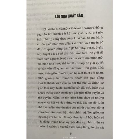 Nhà Nước Thế Tục - Tái Bản Lần Thứ Hai, Có Chỉnh Sửa, Bổ Sung - Sách Luật Về Chính Sách Tôn Giáo Việt Nam 2022