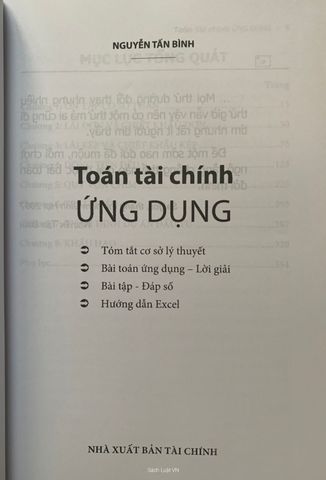 Sách Toán Tài Chính Ứng Dụng - Hướng Dẫn Chi tiết về Lãi Suất, Dòng Tiền, Thẩm Định Đầu Tư, và Khấu Hao - Nguyễn Tấn Bình