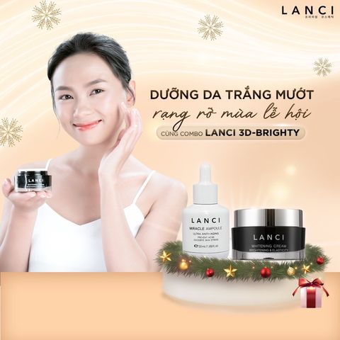 Bộ Dưỡng Trắng Da 3D-BRIGHTY LANCI - Kem và Serum Trắng Sáng Da, Hiệu Quả Ngay Sau 1 Giây Sử Dụng, Hàn Quốc