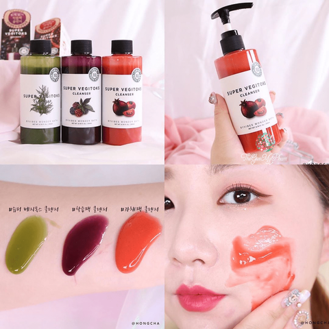 Sữa rửa mặt sủi bọt rau củ thải độc Super vegitoks cleanser Wonder