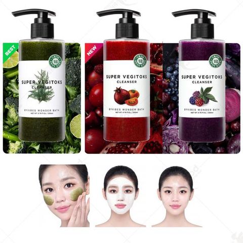 Sữa rửa mặt sủi bọt rau củ thải độc Super vegitoks cleanser Wonder
