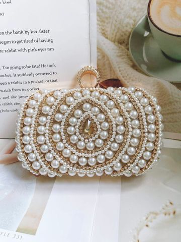 Túi Clutch ví dự tiệc đính ngọc trai đá swarovski hàng nội địa US