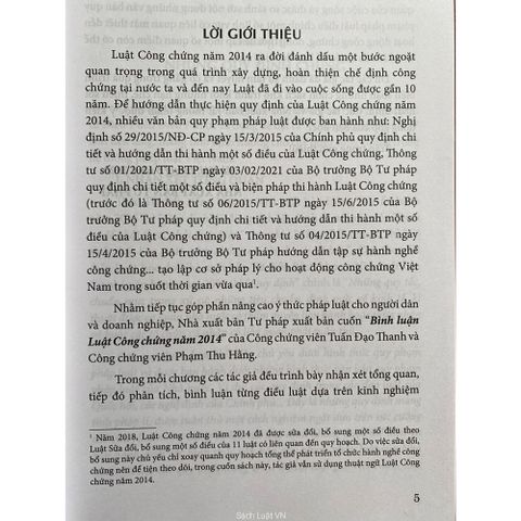 Bình Luận Luật Công Chứng 2014 - Hướng Dẫn Chi Tiết Thực Hiện Luật Công Chứng Việt Nam - Tác Giả Tuấn Đạo Thanh & Phạm Thu Hằng
