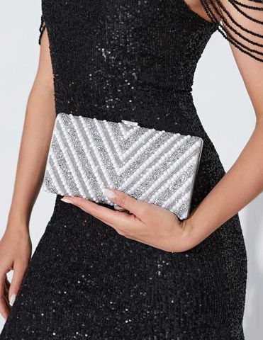Túi xách ví clutch đính ngọc trai đá Swarovski hàng nội địa Mỹ