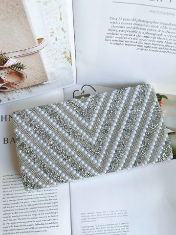 Túi xách ví clutch đính ngọc trai đá Swarovski hàng nội địa Mỹ