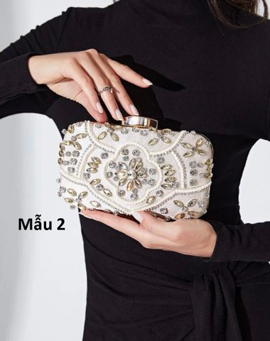 Túi xách clutch ví dự tiệc đính đá Swarovski hàng nội địa Mỹ