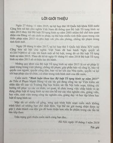 Bình Luận Khoa Học Bộ Luật Tố Tụng Hình Sự 2015