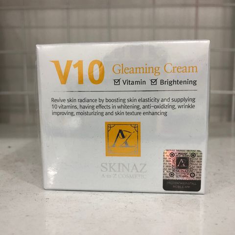 Kem Hỗ Trợ Dưỡng Trắng Cao Cấp V10 Gleaming Cream Skinaz Hàn Quốc