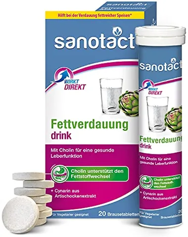 Viên Sủi Thải Độc Gan Fettverdauung Drink Sanotact lọ 20 viên