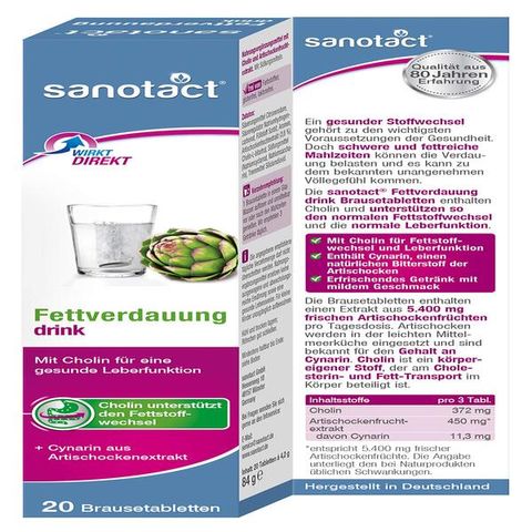 Viên Sủi Thải Độc Gan Fettverdauung Drink Sanotact lọ 20 viên