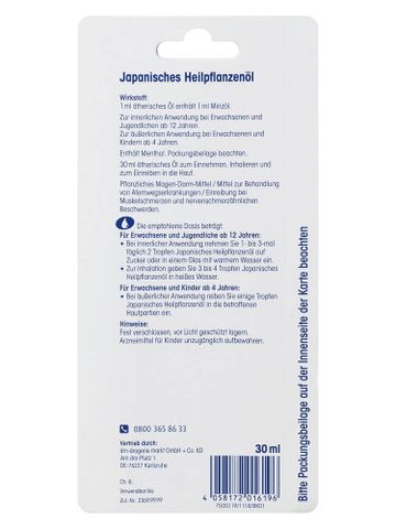 Tinh Dầu Bạc Hà Mivolis Japanisches Heilpflanzenöl, 30 ml