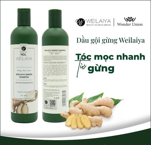 Bộ Dầu Gội Xả Gừng Trắng Weilaiya - Chiết Xuất Từ Gừng Tươi, Giúp Tóc Khỏe Mạnh, Ngăn Ngừa Gãy Rụng, Phục Hồi Tóc Hư Tổn