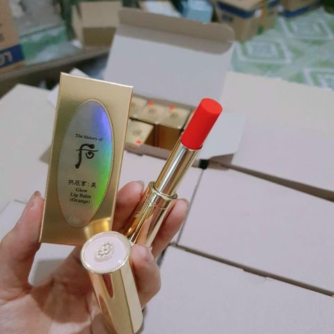 Son Dưỡng Ẩm Môi Màu Cam Whoo Glow Lip Balm SPF10 - Dưỡng Môi Mềm Mượt, Phục Hồi Sắc Tố Hồng Tự Nhiên, Phù Hợp Mọi Loại Da