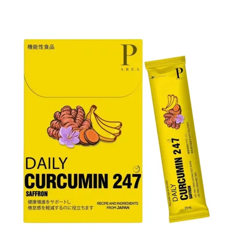 Thạch nghệ vị saffron chuối Daily Curcumin 247 Hộp 7 gói