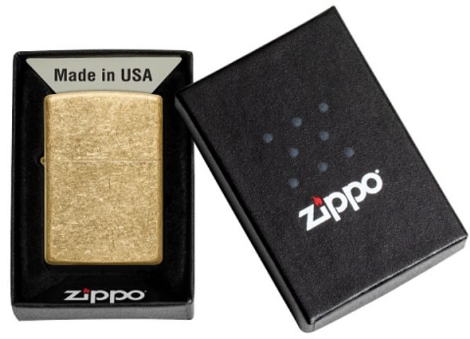 Bật Lửa Zippo 49477 Tumbled Brass Chính Hãng Mỹ - Chống Gió, Vỏ Đồng Thau, Hộp Quà Tặng Thân Thiện Môi Trường