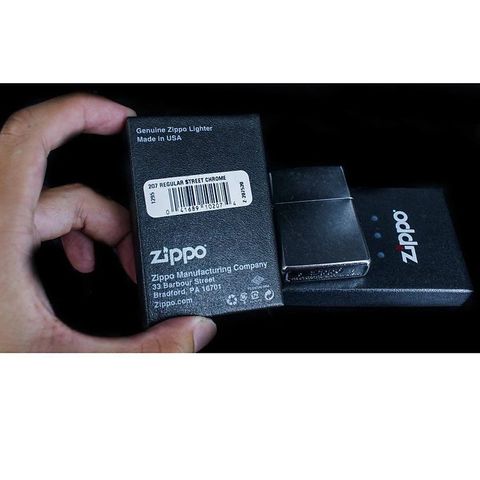 Bật lửa Zippo 207 Street Chrome Chính Hãng Mỹ - Bật Lửa Chống Gió, Thiết Kế Xước Bụi, Bảo Hành Trọn Đời, Quà Tặng Ý Nghĩa