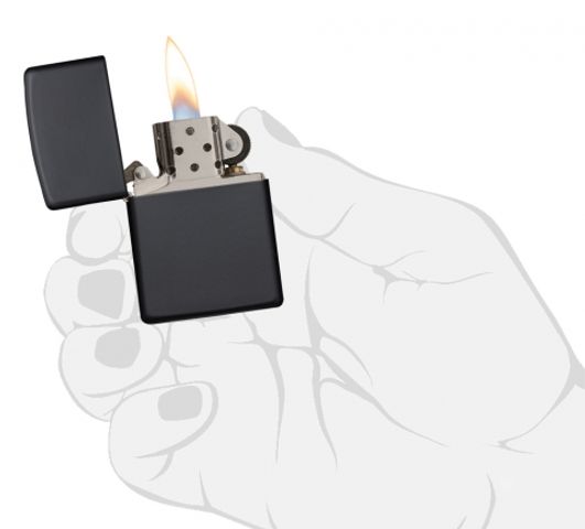 Bật Lửa Zippo Black Matte 218 Chính Hãng Mỹ - Bật Lửa Chống Gió, Chất Lượng Cao, Quà Tặng Hoàn Hảo cho Fan Zippo