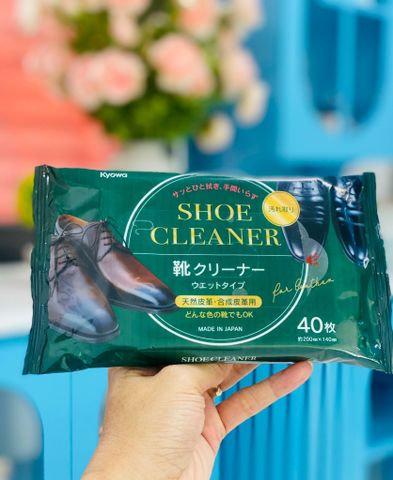 Set 40 giấy ướt làm sạch giày da, túi da Nhật Bản