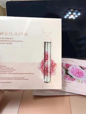 Mặt nạ dưỡng trắng da Hồng Vạn Cánh Weilaiya hộp 10 miếng
