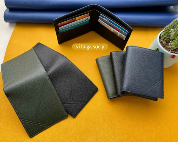 Ví Nam Da Taiga - Dập Nổi Sọc Y - Ví Da Bò Thật 100%