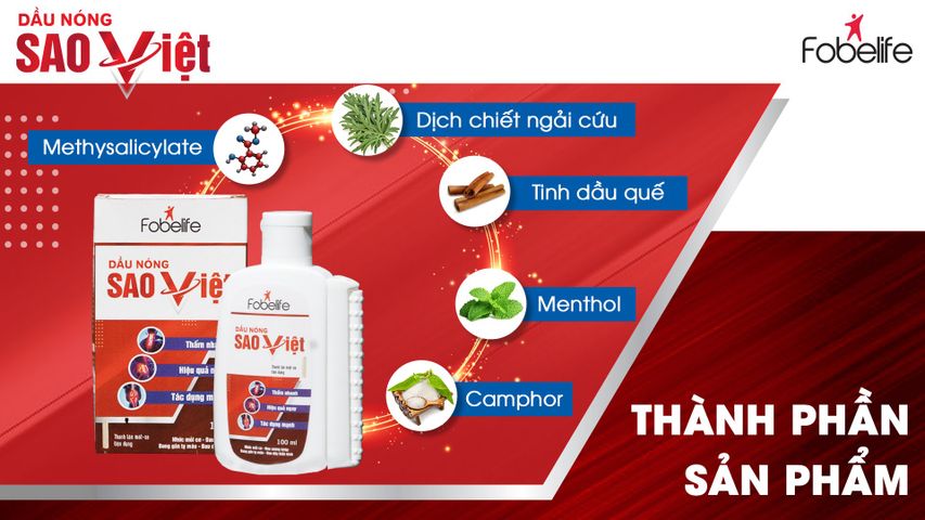 Dầu Nóng Sao Việt Giảm Đau Nhức Xương Khớp, Bong Gân, Hỗ Trợ Đau Cơ, Giảm Bầm Tím - Chai Xoa Bóp Cầm Tay Tiện Lợi