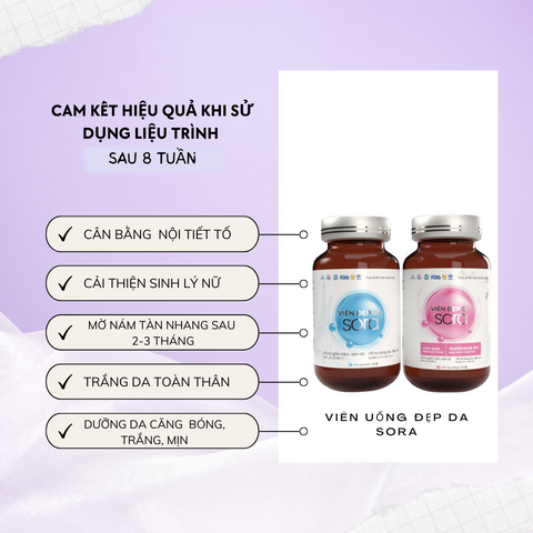 Viên Uống Đẹp Da SORA - Giảm Nám, Tàn Nhang, Cải Thiện Làn Da Với L-Glutathione Tinh Khiết 99% - Sức Khỏe & Sắc Đẹp Tự Nhiên