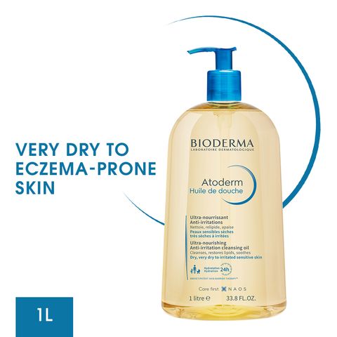 Dầu Tắm Bioderma Atoderm Huile De Douche 1000ml - Sữa Tắm Dưỡng Ẩm Dịu Nhẹ Cho Da Chàm, Da Nhạy Cảm, Chính Hãng Nhập Khẩu Pháp