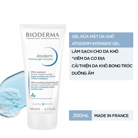 Gel Rửa Mặt Bioderma Atoderm Intensive Gel Moussant 200mL