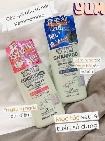 Bộ Dầu Gội Và Dầu Xả Hỗ Trợ Mọc Tóc Kaminomoto Nhật Bản 77044