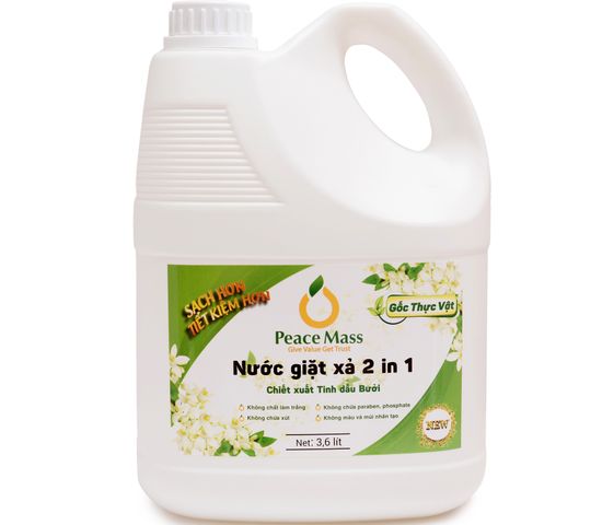 Nước Giặt Xả Gốc Thực Vật 2in1 Peace Mass Can 3.6L