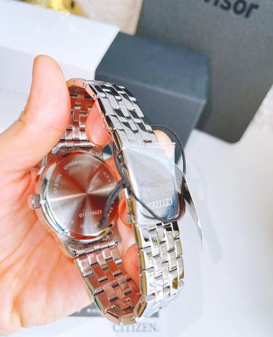 Đồng hồ nam Citizen Sun Moon Titanium mặt tròn trắng bạc sang trọng - Chống nước 50m, lịch tuần trăng, thiết kế hiện đại.