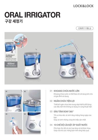 Máy Tăm Nước Có Dây LocknLock Oral Irrigator ENR111BLU