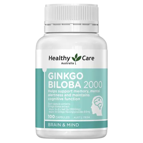 Viên Uống Bổ Não Ginkgo Biloba Healthy Care Úc 2000mg