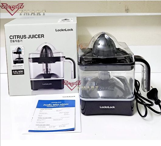 Máy Vắt Cam LocknLock EJJ246BLK 0.9L - Máy Ép Trái Cây Bằng Nhựa Bền Đẹp, Dễ Vệ Sinh, Hàng Chính Hãng, Bảo Hành 2 Năm