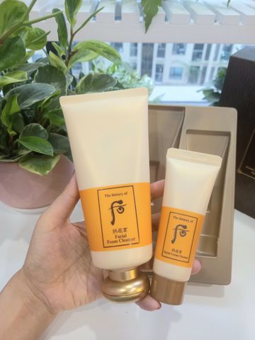 Set sữa rửa mặt Whoo vàng 180ml tặng kem tẩy trang 40ml