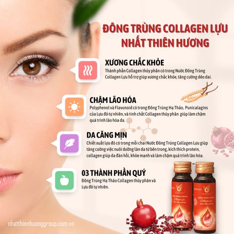 Nước Đông Trùng Collagen Lựu- lưu giữ thanh xuân