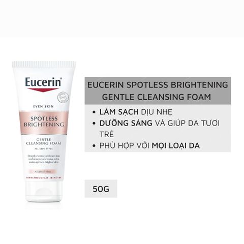 Sữa Rửa Mặt Eucerin Spotless Brightening Cleansing Foam 150g - Sản Phẩm Dưỡng Trắng Da, Giúp Sáng Và Giảm Thâm Nám, Nhập Khẩu Đức